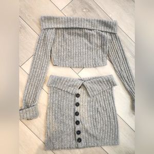 Brand new shein skirt long sleeve set